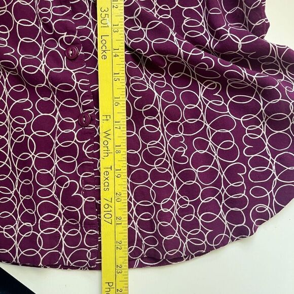 Anthropologie Maeve Button Front Cap Sleeve Raffine Rayon Blouse Plum Small - Picture 5 of 8